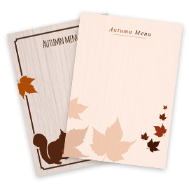 Autumn menu cards Autumn menu cards