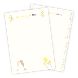 New Year's Eve menu cards New Year's Eve menu cards